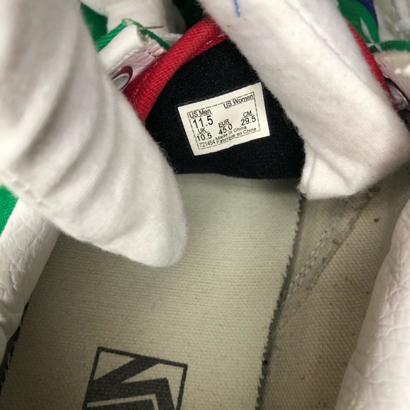 Color-block Vans with Red, Green, and Blue Accents size 11.5 - Picture 8 of 15